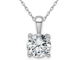 2.00 Carat (ctw E-F, VS) Lab-Grown Diamond Solitaire Pendant Necklace in 14K White Gold with Chain