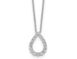 1/3 Carat (ctw D-E-F VS) Lab-Grown Diamond Drop Necklace Pendant in 14K White Gold with Chain