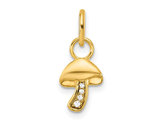 14K Yellow Gold Mushroom Charm Pendant with Diamond Accent (NO Chain)