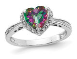1.25 Carat (ctw) Mystic Topaz Heart Ring in Sterling Silver (size 7)