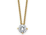 0.44 Carat (ctw Color G-H) 5.0mm Moissanite Solitaire Pendant Necklace in 14K Yellow Gold with Chain