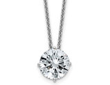 1.50 Carat (ctw D-E-F) 7.5mm Moissanite Solitaire Pendant Necklace in 14K White Gold with Chain