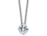 0.44 Carat (ctw Color D-E-F) 5.0mm Moissanite Solitaire Pendant Necklace in 14K White Gold with Chain