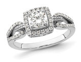 3/4 Carat (ctw G-H, SI1-SI2) Lab Grown Diamond Engagement Twist Ring in 14K White Gold