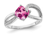 1.80 Carat (ctw) Lab Created Pink Sapphire Ring in Sterling Silver