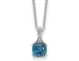 1.00 Carat (ctw) Cushion-Cut Synthetic Alexandrite Pendant Necklace in Sterling Silver with Chain