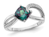 2.10 Carat (ctw) Lab-Created Alexandrite Ring in Sterling Silver