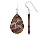 Brown Mother of Pearl Drop Earrings in Sterling Silver