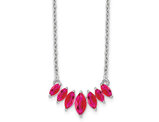 7/8 Carat (ctw) Marquise Ruby Necklace in 14K White Gold