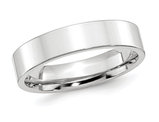 Men's Platinum 5mm Flat Wedding Band Ring
