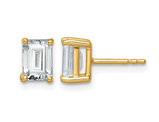 2.00 Carat (ctw VS1-VS2, F) Certified Lab Grown Diamond Solitaire Stud Earrings 14K Yellow Gold
