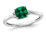 2.50 Carat (ctw) Lab-Created Emerald Ring in Sterling Silver