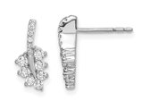 3/8 Carat (ctw SI+,G+) Lab Grown Diamonds Vine Leaf Dangle Earrings in 14K White Gold