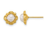 14K Yellow Gold Freshwater Cultured 4-5mm Pearl Post Earrings