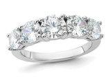 Sterling Silver Five Stone Band Ring with Cubic Zirconias