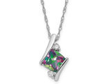 2/3 Carat (ctw) Mystic-Fire Topaz Pendant Necklace Sterling Silver with Chain