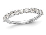 1.00 Carat (ctw SI, G) Lab-Grown Diamond Eleven Stone Anniversary Band Ring 14K White Gold