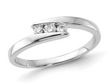 1/8 Carat (ctw) Diamond ByPass Ring in 10K White Gold