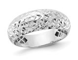 14K White Gold Diamond-Cut Ring (size 7)