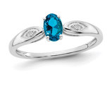 1/2 Carat (ctw) Oval-Cut Blue Topaz Ring in 14K White Gold