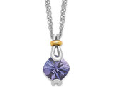 7.18 Carat (ctw) Lab-Created Blue Garnet Dangling Pendant Necklace in Sterling Silver with Chain