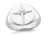 Polished Sterling Silver Cross Ring