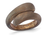 Satin Chocolate Sterling Silver By-Pass Ring (SIZE 7)