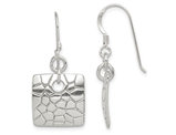 Sterling Silver Polished Square Dangle Earrings