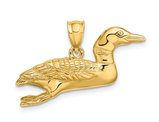 14K Yellow Gold Polished Wild Duck Charm Pendant (NO CHAIN
