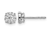1/3 Carat (ctw) Diamond Cluster Earrings in 10K White Gold