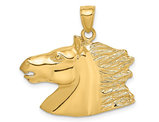 14K Yellow Gold Horse Head Charm Pendant (NO CHAIN)