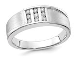Mens 10K White Gold Ring with 1/5 Carat (ctw) Diamonds