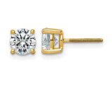 3.00 Carat (ctw VS2, F) Certified Lab Grown Diamond Solitaire Stud Earrings in 14K Yellow Gold