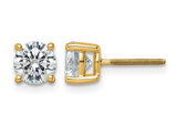 4.00 Carat (ctw VS2, F) Certified Lab Grown Diamond Solitaire Stud Earrings in 14K Yellow Gold