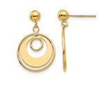 14K Yellow Gold Circle Dangle Earrings