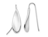 14K White Gold Polished Teardrop Dangle Earrings