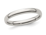 Mens or Ladies Titanium Polished Wedding Band Ring (3.00mm)