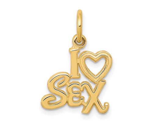 10K Yelllow Gold I heart SEX Charm Pendant (NO CHAIN)