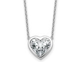 3.00 Carat (ctw F, VS) Certified Heart-Cut Lab-Grown Diamond Solitaire Pendant Necklace in 14K White Gold with Chain