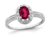3/4 Carat (ctw) Lab-Created Ruby Ring in Sterling Silver