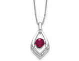 1.30 Carat (ctw) Lab-Created Ruby Pendant Necklace in Sterling Silver with Chain