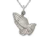 Sterling Silver Praying Hands Pendant Necklace with Chain