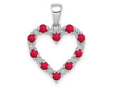 2/5 Carat (ctw) Ruby Pendant 14K White Gold (NO CHAIN)