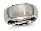 Men's Satin Beveled Edge Titanium Wedding Band Ring (10mm)