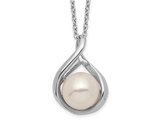 Freshwater Cultured Pearl (9-10mm) Drop Pendant Necklace in Sterling Silver the Chain