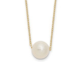 White Freshwater Cultured Pearl 10-11mm Necklace in 14K Yellow Gold with Chain