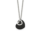 Black Plated Stainless Steel Hearts Pendant Necklace with Chain