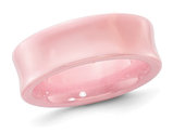 Pink Ceramic Concave Polished Band Ring 7mm