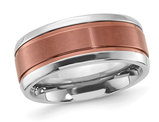 Men's Titanium with Copper Plated Center Wedding Band Ring (8.0mm)