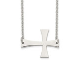 Stainless Steel Sideways Cross Pendant Necklace with Chain